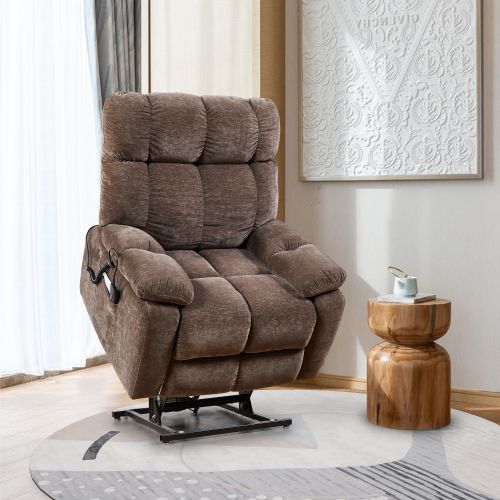 Liyasi Electric Power Lift Recliner Chair with 2 Motors Massage and Heat for Elderly, 3 Positions, 2 Side Pockets, USB Charge Ports