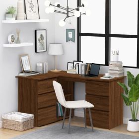 Corner Desk Brown Oak 57.1"x39.4"x29.9" Engineered Wood