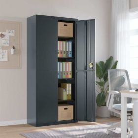 File Cabinet Anthracite 35.4"x15.7"x78.7" Steel