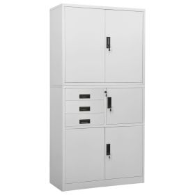 Office Cabinet Light Gray 35.4"x15.7"x70.9" Steel