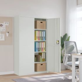 File Cabinet Light Gray 41.3"x15.7"x70.9" Steel