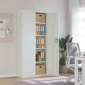 File Cabinet Light Gray 35.4"x15.7"x78.7" Steel