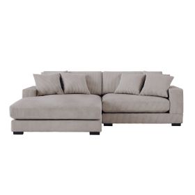 106.28inch Sectional Couch Covers L Shaped Sofa Covers Chaise Lounge Cover 2 Pieces Sofa Cover Soft with 6pcs Pillows for living room,office.