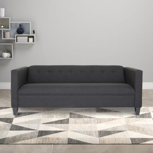 Bennet Black Sofa for Living Room, Modern 3-Seater Sofas Couches for Bedroom, Office, and Apartment with Solid Wood Frame (Polyester Nylon) Bennet Black Sofa for Living Room, Modern 3-Seater Sofas Couches for Bedroom, Office, and Apartment with Solid Wood Frame (Polyester Nylon)