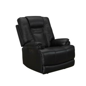 LYS Genuine leather Black 37.5"Width Zero Gravity Power Recliner with Power Headrest