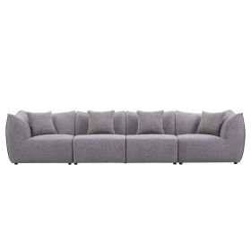 145 inch Modular Sectional Couch 4-Seater Sectional Sofa Convertible Comfy Couches for Living Room Apartment, Office,Grey