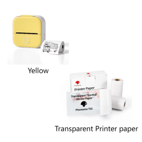 Portable Mini Thermal Label Printer Home Photo Printer Student Wrong Question Printer Bluetooth Mini Label Printer Price Tag (Option: Yellow set A-USB)
