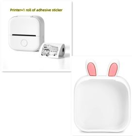 Portable Mini Thermal Label Printer Home Photo Printer Student Wrong Question Printer Bluetooth Mini Label Printer Price Tag (Option: White SetD-USB)
