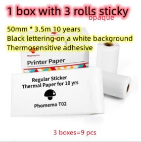 Portable Mini Thermal Label Printer Home Photo Printer Student Wrong Question Printer Bluetooth Mini Label Printer Price Tag (Option: Printer paper 3pcs-USB)