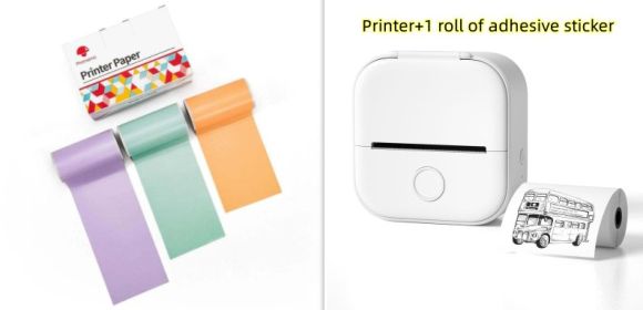 Portable Mini Thermal Label Printer Home Photo Printer Student Wrong Question Printer Bluetooth Mini Label Printer Price Tag (Option: Set4-USB)