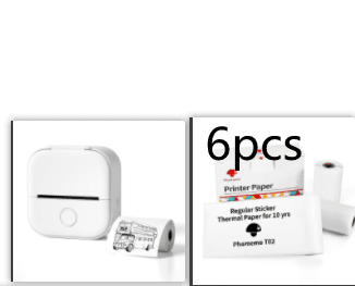 Portable Mini Thermal Label Printer Home Photo Printer Student Wrong Question Printer Bluetooth Mini Label Printer Price Tag (Option: White Set3-USB)