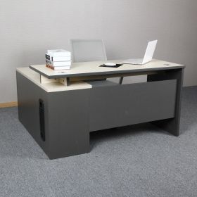 Office furniture desk sets l shaped melamine board office desk with side return (Color: Color, size: 1600*800*750mm)