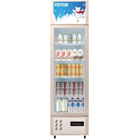 VEVOR Commercial Refrigerator,Display Fridge Upright Beverage Cooler, Glass Door with LED Light for Home, Store, Gym or Office (Default: Default)