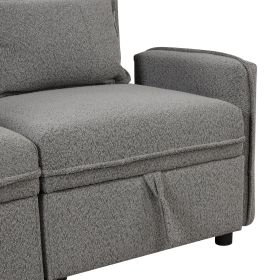 122.8" Convertible Modular Minimalist Sofa Free Combination 4 Seater Sofa Chenille Fabric Sectional sofa with 5 Pillows for Living Room, Office (Color: as Pic)