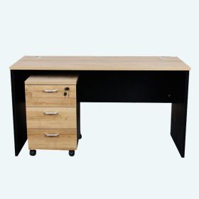 Modern office furniture latest wooden table designs office desk with movable drawers (Color: Color, size: 1400*700*750mm)