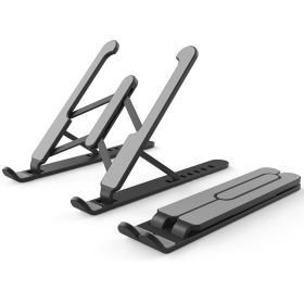 Adjustable Non-slip Laptop Stand Support Holder Base Riser 6 Gears Height Notebook Cooling Stand Portable For 11-17 Inch Tablet (Color: Black)